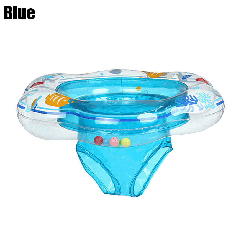 Baby Swimming Ring Float with Safety Seat Kids Inflatable Swim Rings with Double Airbag Underarm Floats Swimming Pool Toys Training Accessories for Bathtub Babies Toddlers of 6-48 Months Blue 