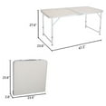 thumbnail image 2 of Portable Folding Table, 47" x 23" x 27" Aluminum Alloy Folding Table for Family Garden Reunions Picnics Camping Trips Buffets or Barbecues, White, 2 of 9