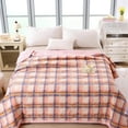 thumbnail image 5 of Summer Washed Cotton Cool Quilt, Air Conditioner Comforter, Machine Washable Thin Bedding, Soft Quilt Core for Student Bedroom, Dorm & Home Daily Use, All-Season Cool Summer Bed Cover, Orange, 5 of 6