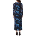 thumbnail image 3 of INSPIRE CHIC Women's Floral Bodycon Dress Long Sleeve Ruched Boat Neck Cocktail Maxi Mesh Dress S Black, 3 of 6