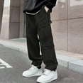 thumbnail image 2 of Zszcpp High Waisted Pants Mens Trendy Cargo Drawstring Softable Elastic Waist Baggy Going Out Pockets Lounge Trousers Casual Trouser, 2 of 5