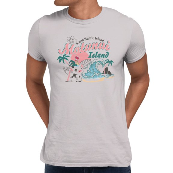 Disney Moana Adventure Men's T Shirt (Ice Grey, S-XXXL)