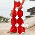 thumbnail image 3 of Women's Casual Pants Loose Fit Floral Print Comfortable Pants For Home Outdoor Party Spring Summer Fall Versatile Basic Trousers Womens Pants Casual Work Pattern Womens plus Size Casual Pants Suits, 3 of 6