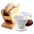 thumbnail image 3 of Jinsinto Coffee Filters Holder, Nature Wood Cone Coffee Filter Paper Storage Container Stand Dispenser Rack Shelf for Aeropress Chemex Hario V60 02 #4 and Melitta Cone Filters, 3 of 5