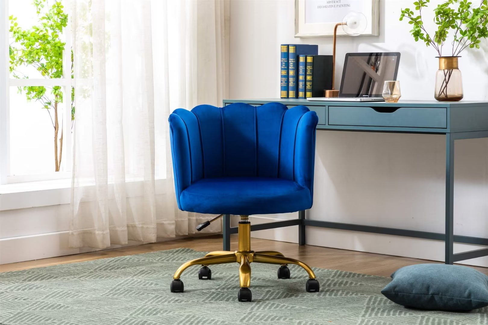 Modern Velvet Accent Chair, Home Office Desk Chairs Swivel Chair