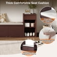 thumbnail image 5 of Aukfa 3pcs Storage Shoe Bench Set with Cushioned Seat, Entryway Organizer with Open Shelves & Cubbies,Espresso, 5 of 7