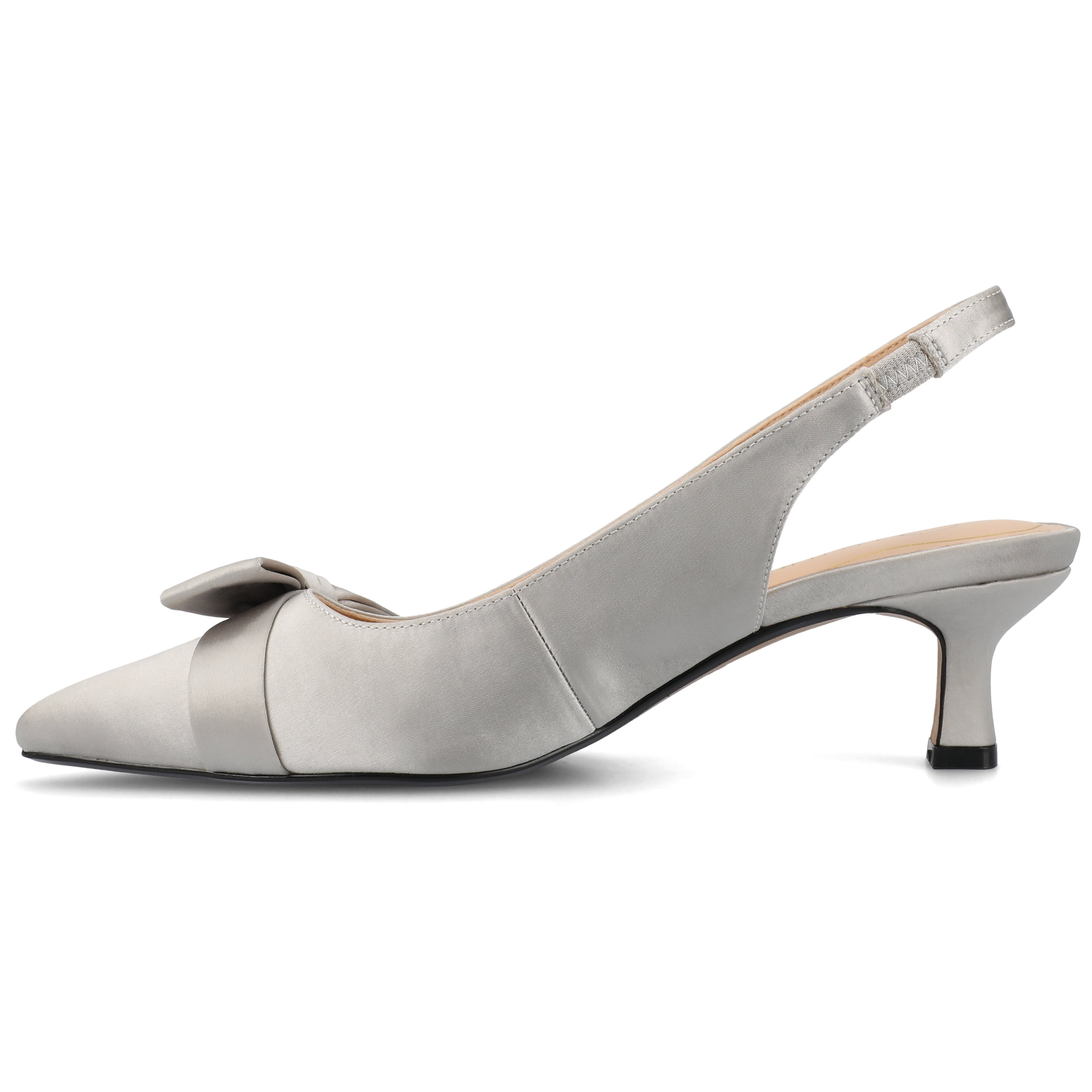 Journee Womens Paloma Sling Back Pointed Toe Kitten Heel Pumps