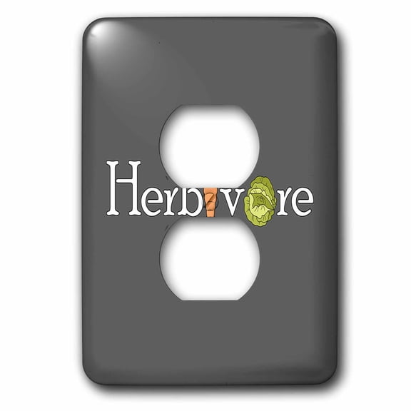 3dRose, Herbivore Funny Vegan Vegetarian , 2 plug outlet cover