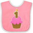 thumbnail image 3 of Inktastic Pink 1st Birthday Cupcake Girls Baby Bib, 3 of 4