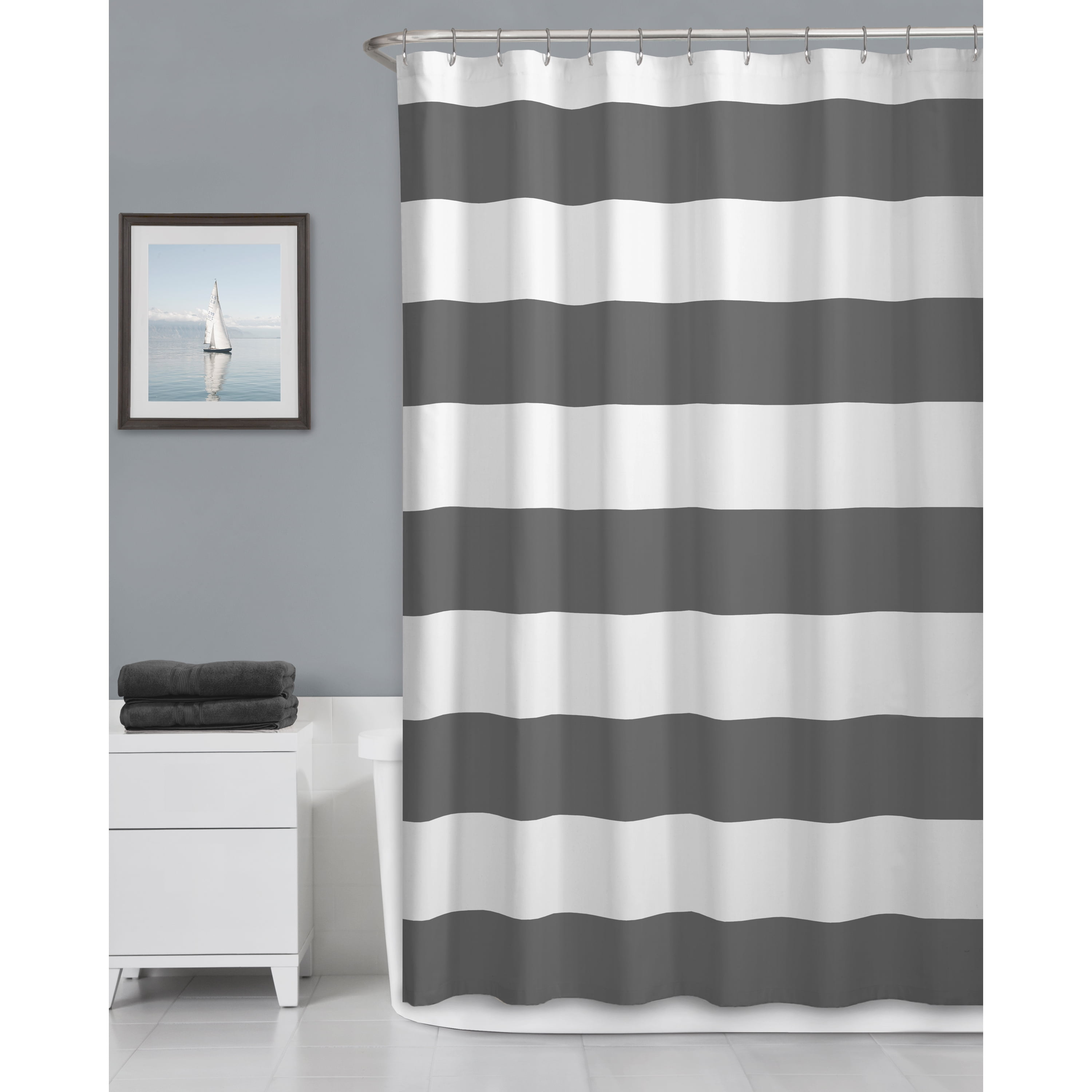 Shower Curtains Baltic Linen YarnDyed Strata Striped Shower Curtain