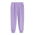 thumbnail image 6 of CPNG Children's Thin Jogger Sweatpants Straight Leg Elastic High Waist Casual Loose Cozy Sports Pants with Pocket(Purple,18-24 Months), 6 of 9