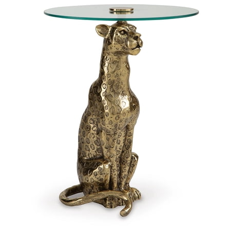 Signature Design by Ashley Vallain Accent Table, Antique Gold Finish