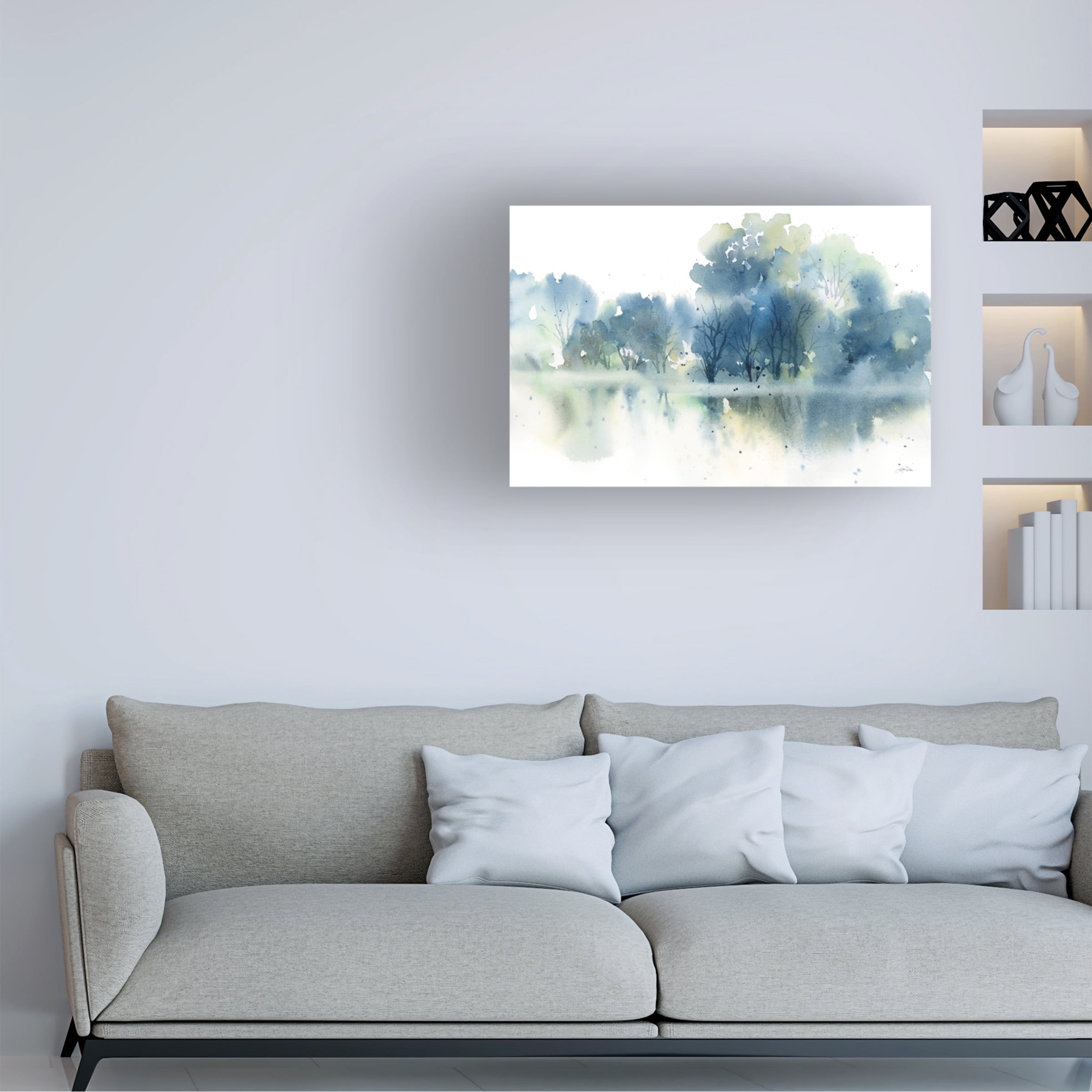 Katrina Pete 'Blue Pond Reflections' Canvas Art