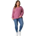 thumbnail image 3 of DARING DIVA Women's Plus Size Fashion Hoodie Lightweight Drawstring Sweatshirts 1X Pink, 3 of 6