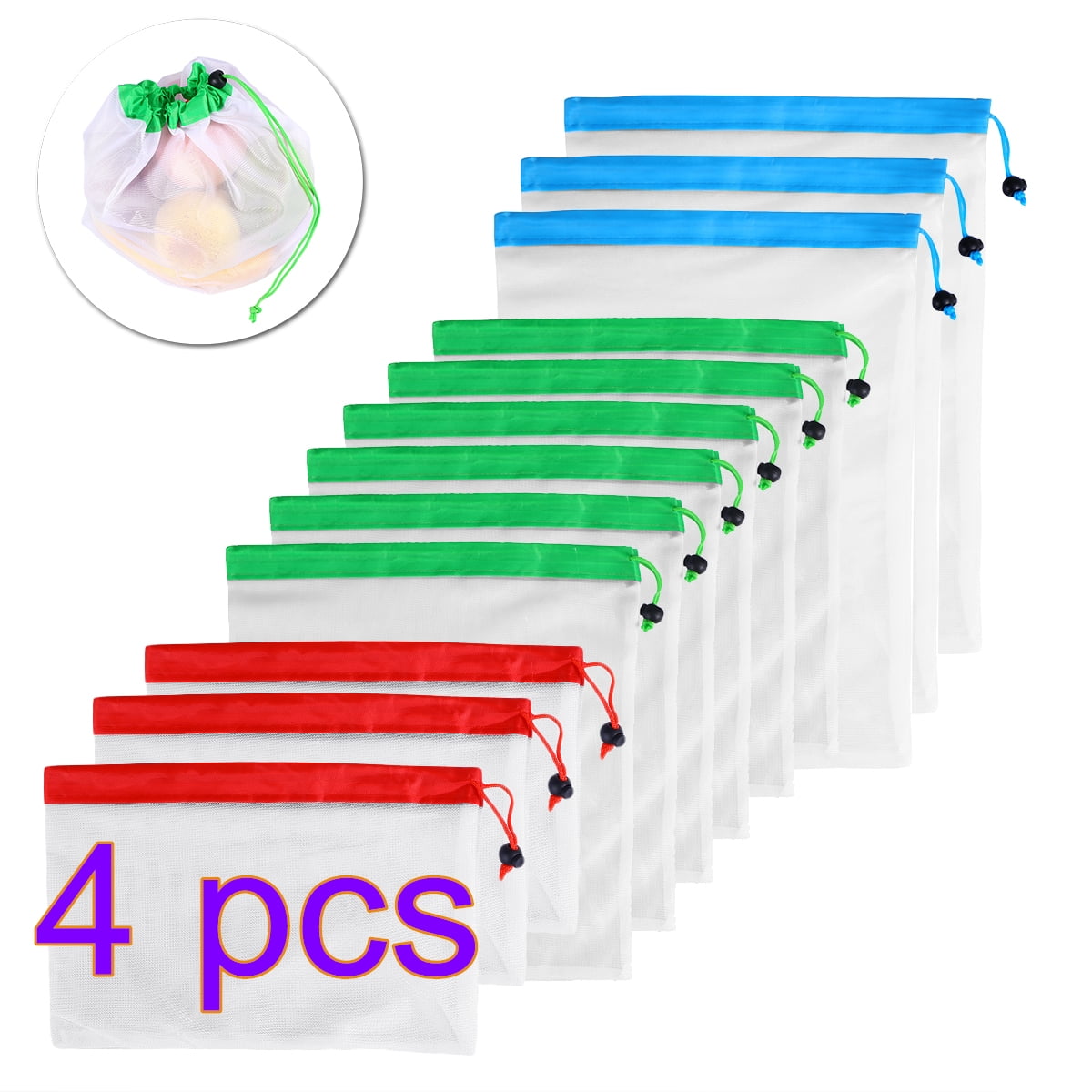 Reusable Mesh Produce Bags,48PCS Washable Mesh Bag Eco Friendly Toy