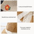 thumbnail image 4 of Circunferencia de la cabeza 48 cm sombrero de paja de verano para niños lindo sombrero de pescador de encaje sombrero para el sol para bebé color café claro, 4 of 5