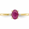 thumbnail image 4 of 10K Yellow Gold Polished Geniune Diamond & Ruby Birthstone Ring (Size 6) Made In India 10xbr208, 4 of 5