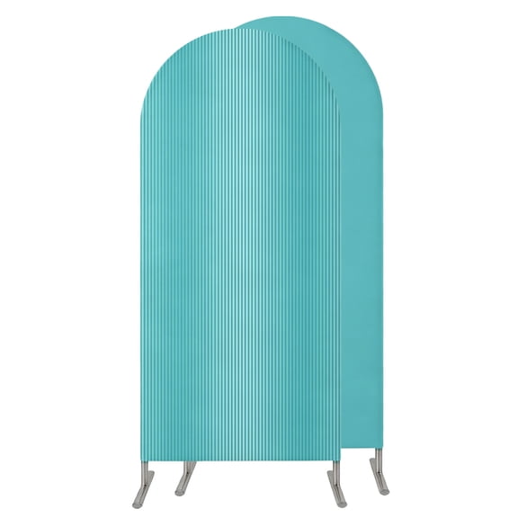 4FT Arch Backdrop Covers, Teal Ombre Striped Wedding Arch Cover Stretchy, Turquoise Line Stripes Farmhouse Chiara Arches Backdrop Stand Covers for Birthday Baby Shower Party Banquet Decor