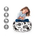 thumbnail image 2 of Retro Storage Toy Bag Chair, Memphis Art Style Funny Geometric Ellipse Circles Unusual Houndstooth Wavy, Stuffed Animal Organizer Washable Bag, Large Size, Black and White, by Ambesonne, 2 of 3