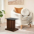 thumbnail image 6 of Liam 22 Inch Square Side End Table Brown Wood Pedestal Base Glass Top - Saltoro Sherpi, 6 of 6