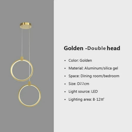 

WAGXAA Elegant modern and stylish black and gold LED pendant light chandelier - perfect hanging lamp for creating a contemporary atmosphere and providing ambient lighting in bedrooms r