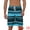 Blue, variant on Men's Drawstring Stripes Printed Color Block Beach Pool Board Shorts 28 Red