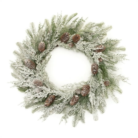 Melrose International Frosted Mixed Pine Wreath 27"D Plastic