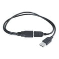 thumbnail image 4 of Yokua New USB 2.0 FeMale to 2 Dual male Jack Y Splitter Hub Cord Adapter Cable 26cm, 4 of 9
