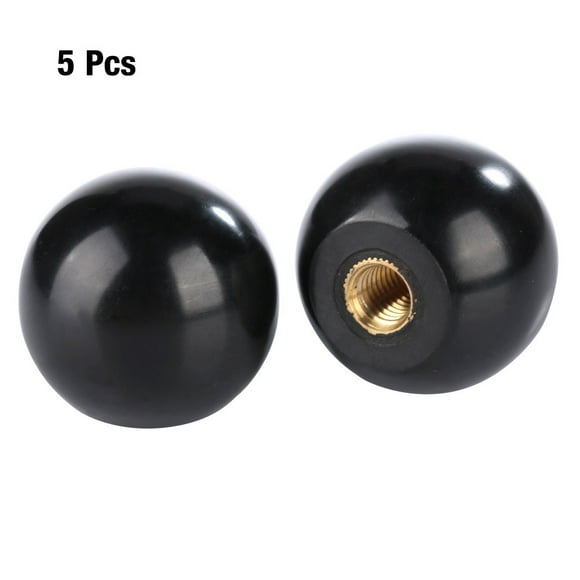 Ball Knob, 5Pcs BM6x25 Spherical Handle Gear Lever Knob Machine Tool Replacement Copper Insert