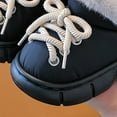 thumbnail image 4 of Toddler Boys Girls Slip On Winter Boots Wide Toe Box Fleece Lined Snow Booties Non Slip Mid Wide Calf Boots Black Size 4 Big Kids, 4 of 6