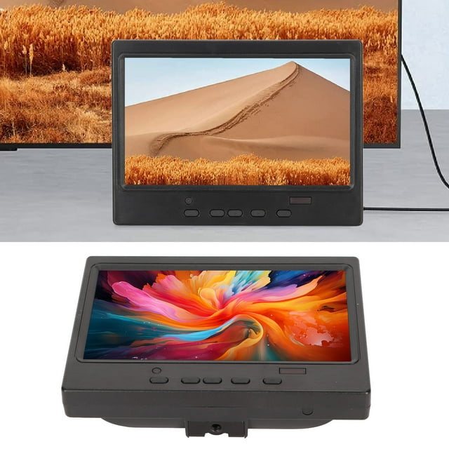 Pantalla Portátil, Parlantes Incorporados Monitor Portátil VGA De 7 Pulgadas 1024x600 Plug And Play Con Soporte Para Juegos Para TV