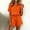 Orange, variant on Morttic Women's 2-Piece with Pocket Summer Vacation Outfit – Short Sleeve Button Down Shirt & Drawstring Waist Shorts White,S