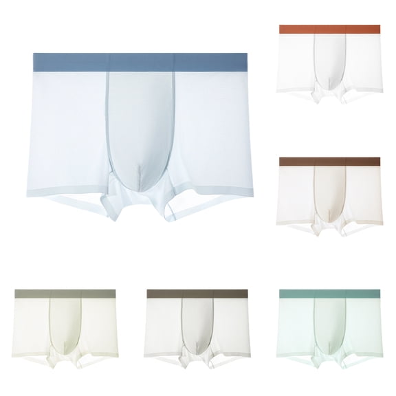 BVWKPCV Men's Boxer Briefs, Silky Breathable Ice Silk Mens Trunks Underwear, Underwear for Men 5 Pack