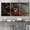 thumbnail image 2 of wall26 Canvas Print Wall Art Set Fire Dragon &amp; Shining Knight Duel Fantasy &amp; Sci-Fi Myth Illustrations Modern Art Contemporary Scenic Fun Colorful for Living Room, Bedroom, Office - 24"x, 2 of 5