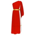thumbnail image 3 of Jhaoyu Lyrical Dance Dress for Girls One Shoulder Ruffles Greek Nymph Toga Gown Red 6, 3 of 7