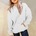 thumbnail image 2 of CAICJ98 Girl Hoodie Trendy Long Sleeve Oversized Hooded Sweatshirts Kids Hoodies Teen Girls Solid Color Preppy Clothes White,2-3 Years, 2 of 5