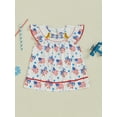 thumbnail image 2 of Okbabeha Toddler Baby Girl 4th of July Outfits Infant Ruffle USA Flag Fourth of July Dress Summer Independence Day Clothes, 2 of 7