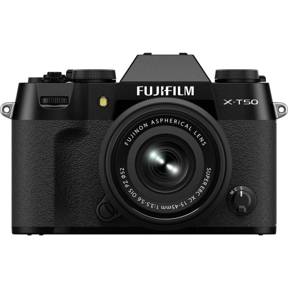 Restored FUJIFILM X-T50 40.2MP APS-C Mirrorless Camera with XC15-45mmF3.5-5.6 OIS PZ Lens, Black, International model