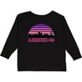 thumbnail image 3 of Inktastic Albuquerque New Mexico Retro Sunset Skyline Girls Long Sleeve Toddler T-Shirt, 3 of 5