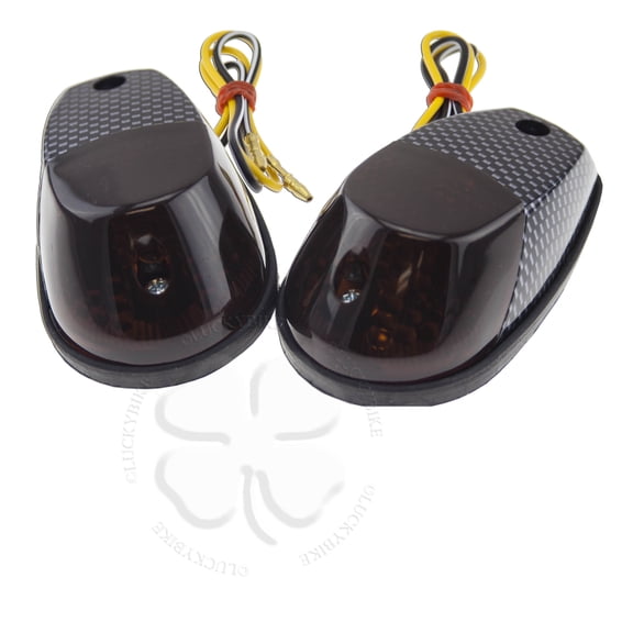 Croc Turn Signal Smoke Carbon Universal Motorcycle Blinker Surface Mount Light