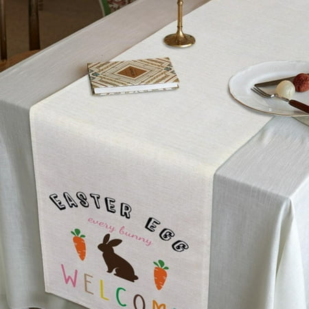 

Monfince Easter Bunny Table Runner Wedding Birthday Party Decoration Tablecloth for Home Festival Party Table Decoration Ornaments
