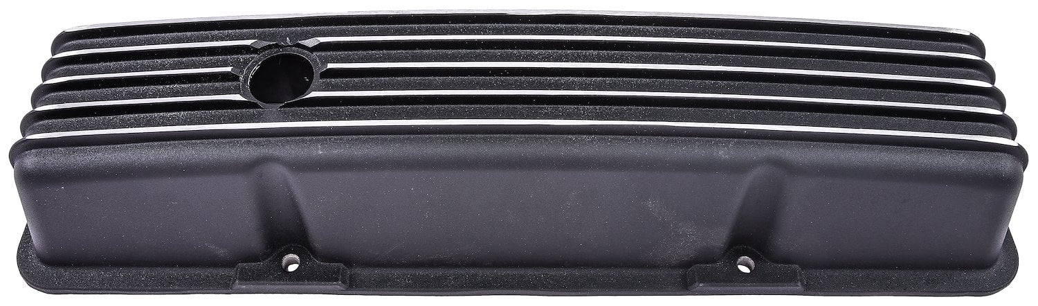 JEGS Black Finned Valve Covers for 1958-1986 Small Block Chevy