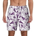 thumbnail image 3 of Uemuo Violets Flowers Pattern Mens Swim Trunks Quick Dry Board Shorts with Mesh Lining, Stretch Beach Shorts Quick Dry No-Chafing Board Shorts-Small, 3 of 9