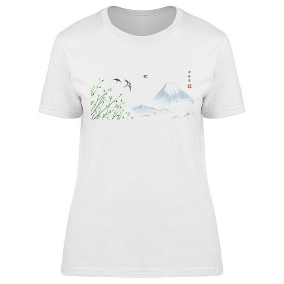 Birds And Mountains T-Shirt Women -Image by Shutterstock, Female x-Large