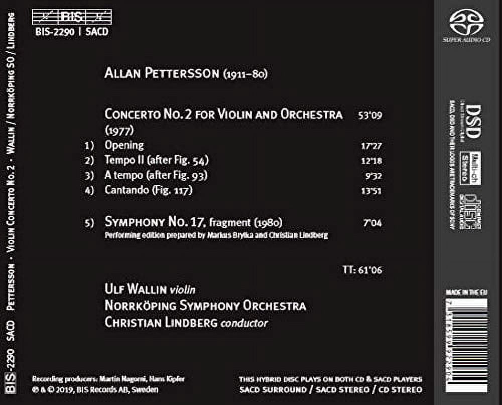 Pettersson / Wallin / Lindberg - Violin Concerto 2 - Music & Performance - SACD
