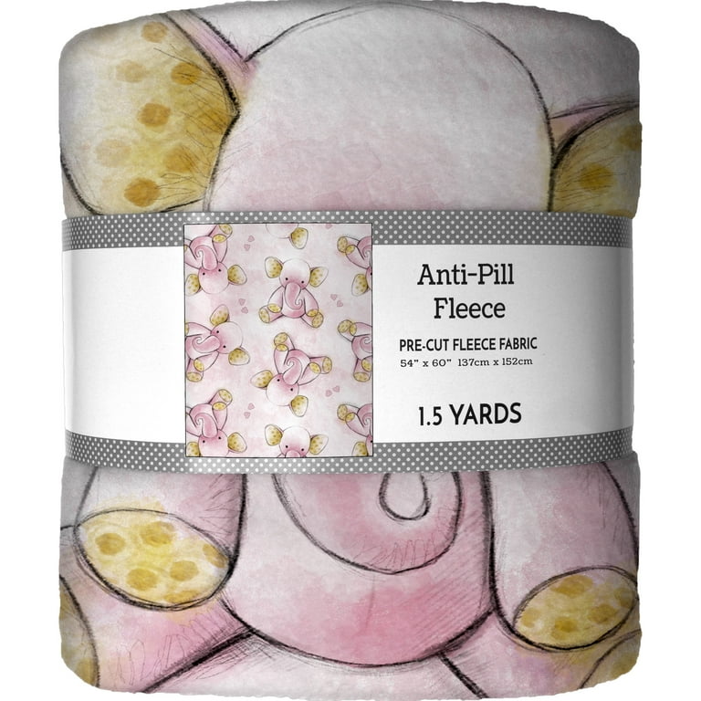 David Textiles Anti Pill Fleece Elephant 1.5 Yd. Pre cut Fabric Walmart
