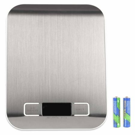Lb Steel Silver Digital Food Scale, Kitchen Scale for Cookies Baking , Backlight LCD Display,11 lb Capacity By 0.1oz,Stainless Steel (Batteries Included) ()