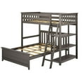 thumbnail image 2 of Max & Lily Wooden L-Shaped Twin over Full Bunk Bed with Bookcase for Kids, Clay, 2 of 5