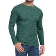 thumbnail image 2 of GIRUNS Men's Crew Neck Sweaters Rib Knit Pullover Sweater Soft Lightweight Long Sleeve Sweatshirt Dark Green S, 2 of 6