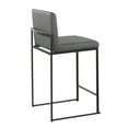 thumbnail image 6 of Fuji High Back Counter Stools for Kitchen Counter, Counter Height Chairs, Bar Stools Set of 3 with Backs, Counter Stools Set of 3 Black, Bar Stools Set of 3 Counter Height (Grey Faux Leather), 6 of 6